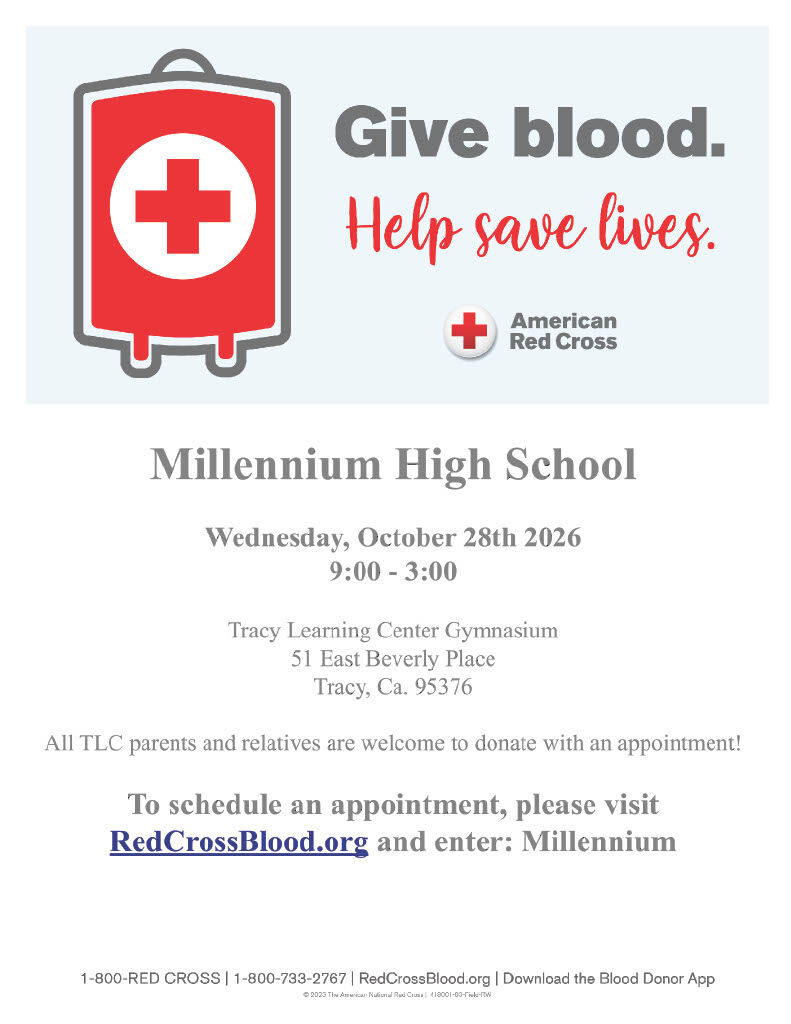 Attn TLC Parents: 7th Annual Millennium High School Blood Drive