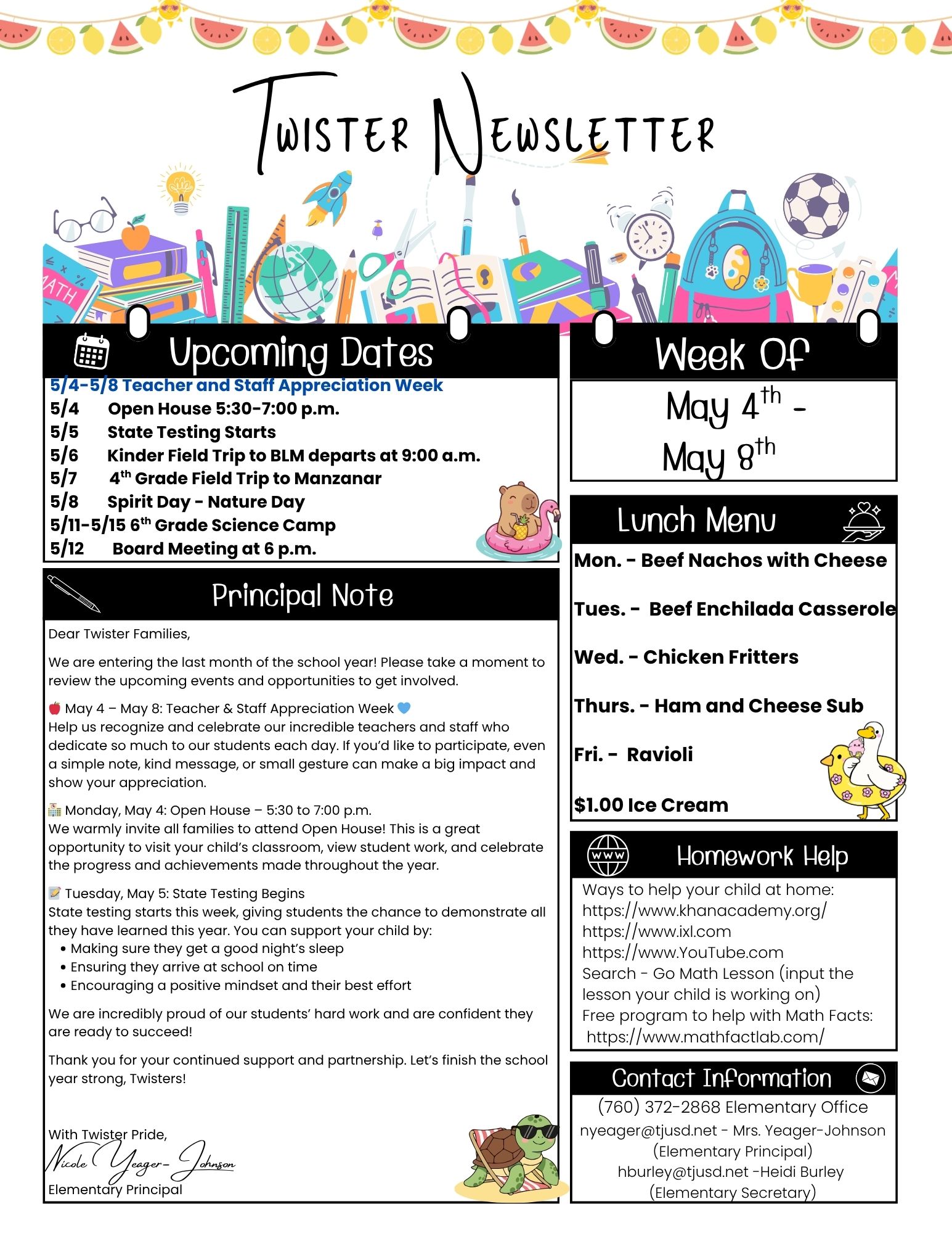 Twister Newsletter May 4th-8th