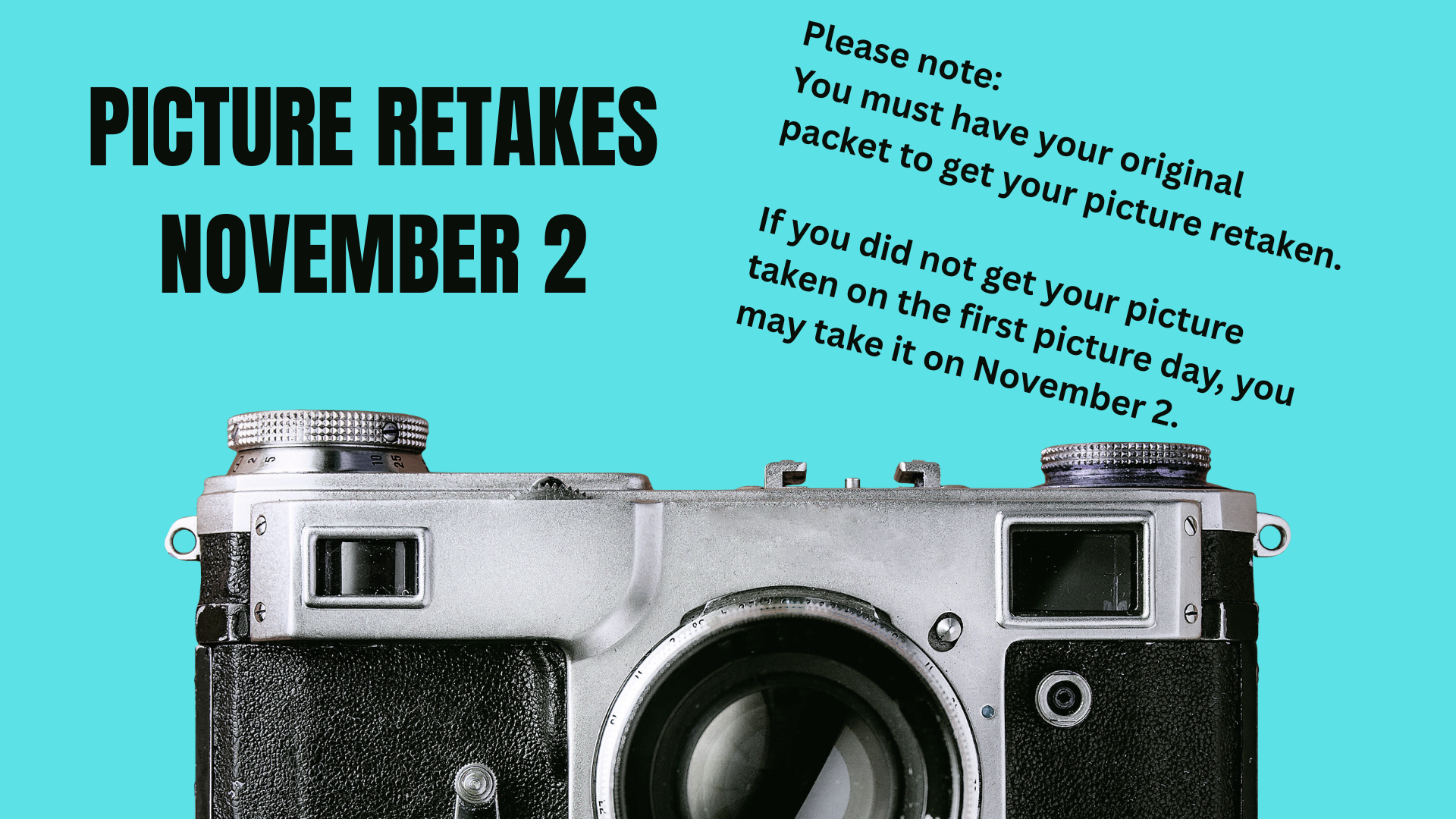 Save the Date! Picture Retakes November 2