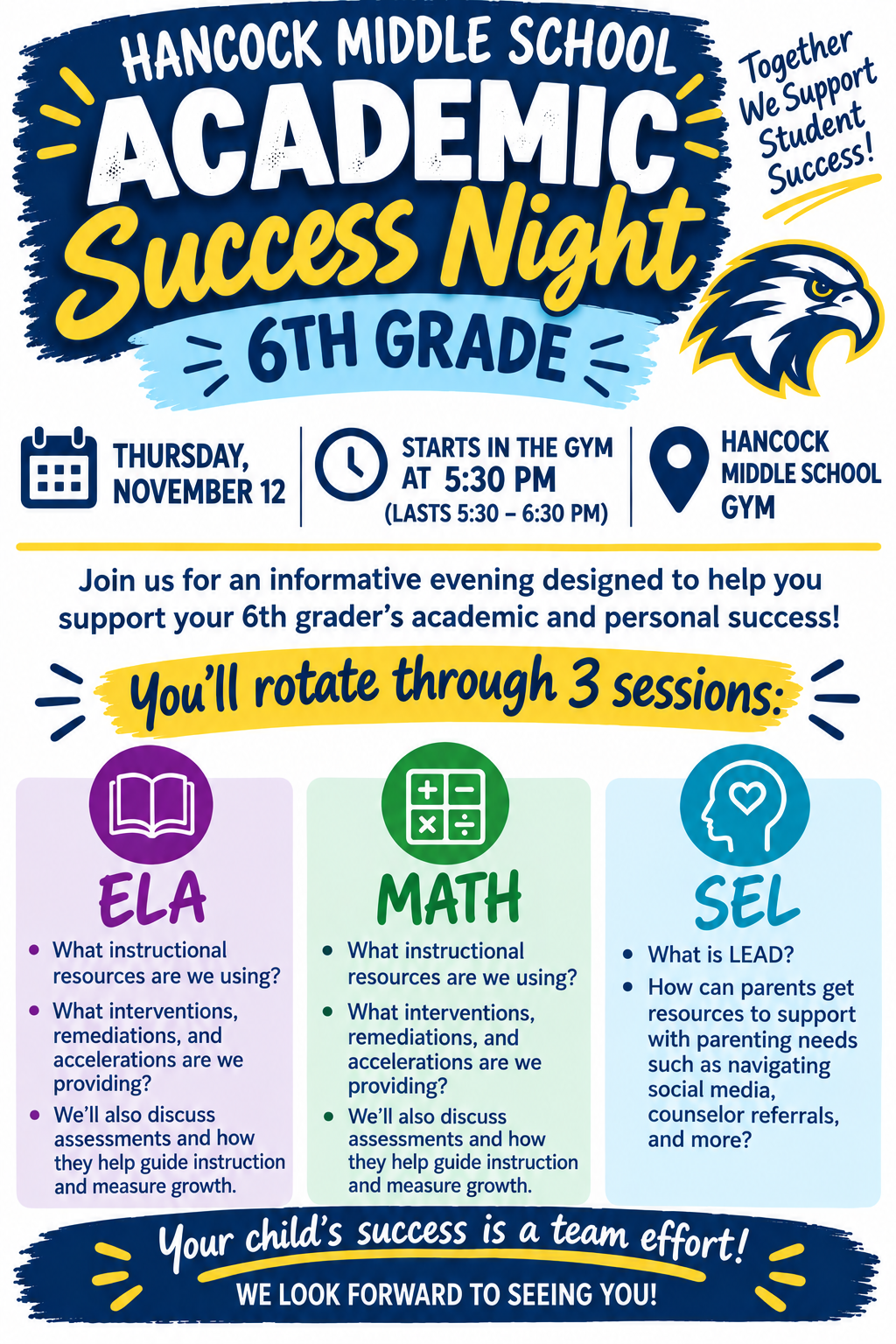 6th Grade Academic Success Night!