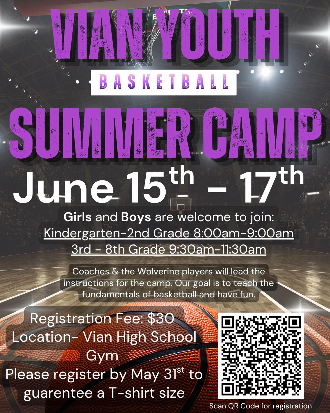 Vian Youth Basketball Summer Camp - June 15-17