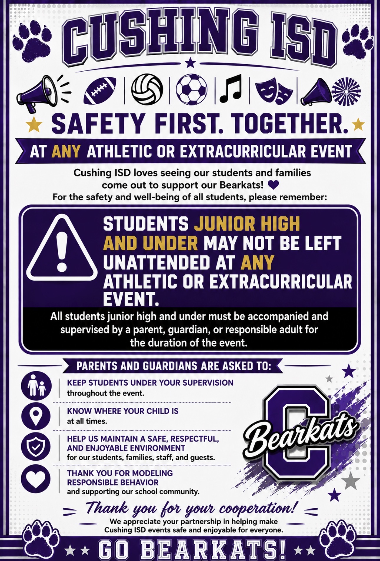 Safety First Together at Athletic Events