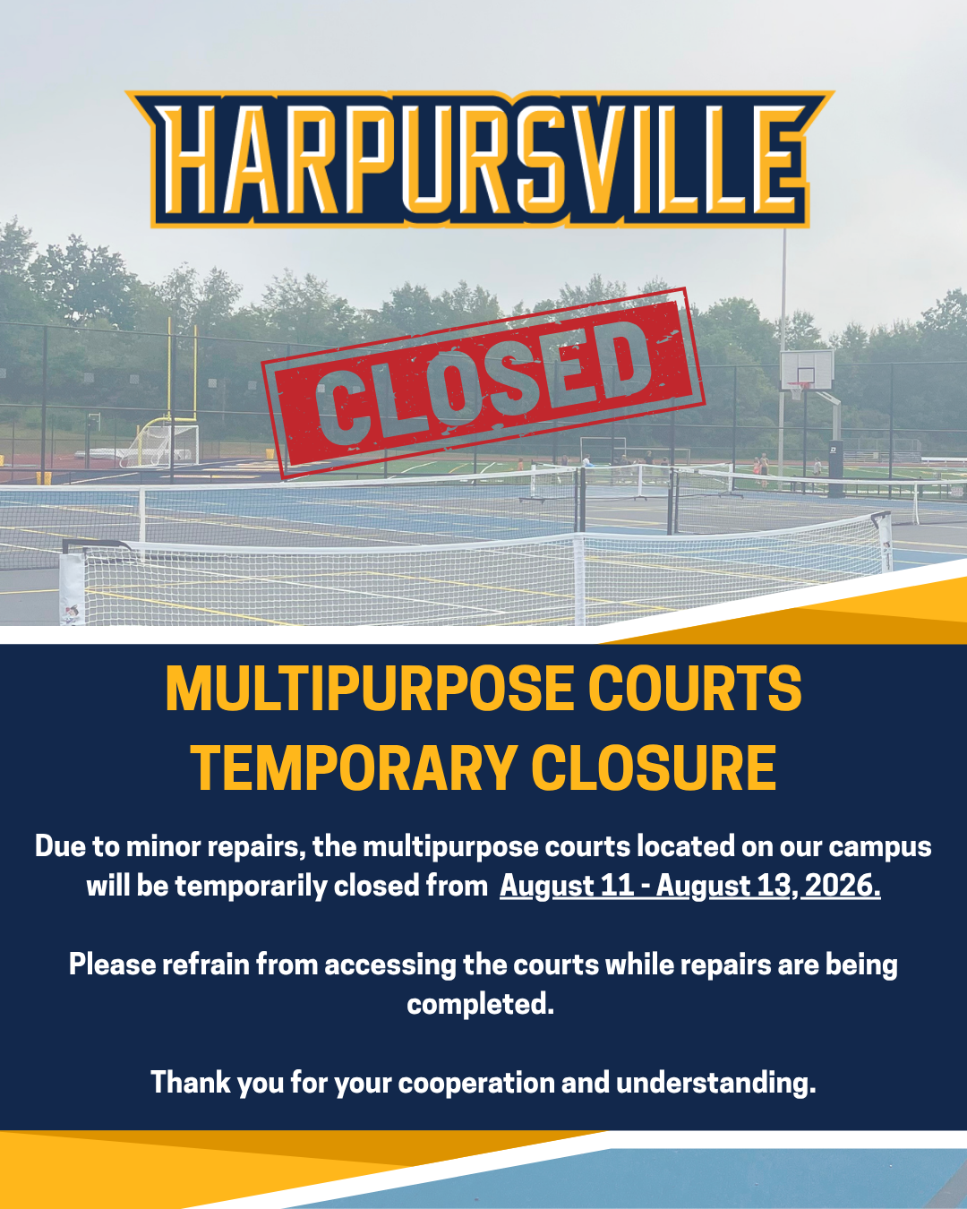 Multipurpose Courts: Temporary Closure