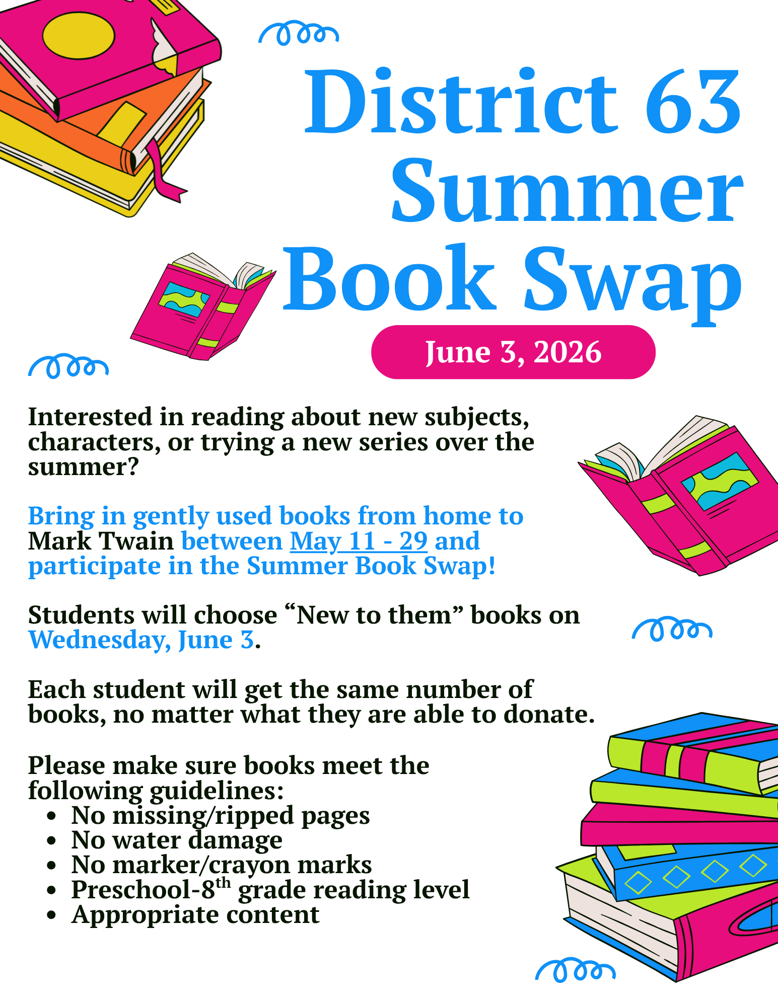 DISTRICT 63 SUMMER BOOK SWAP