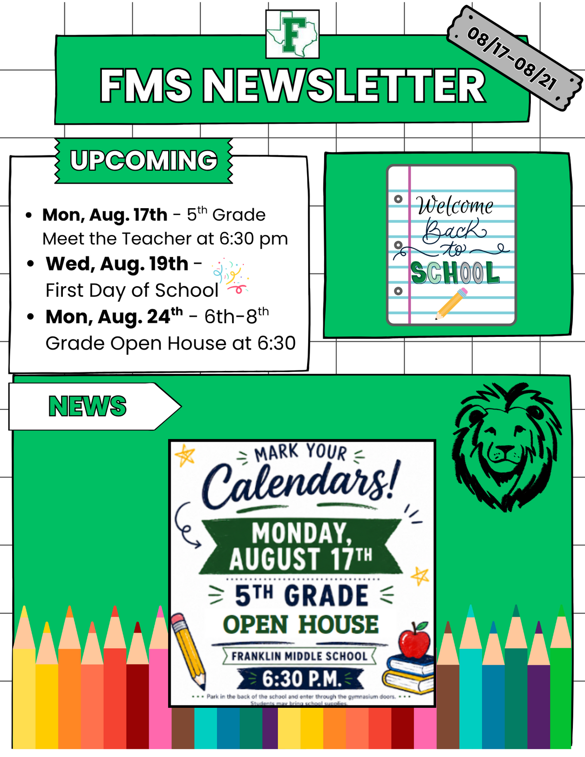 FMS Newsletter Week of 08/17