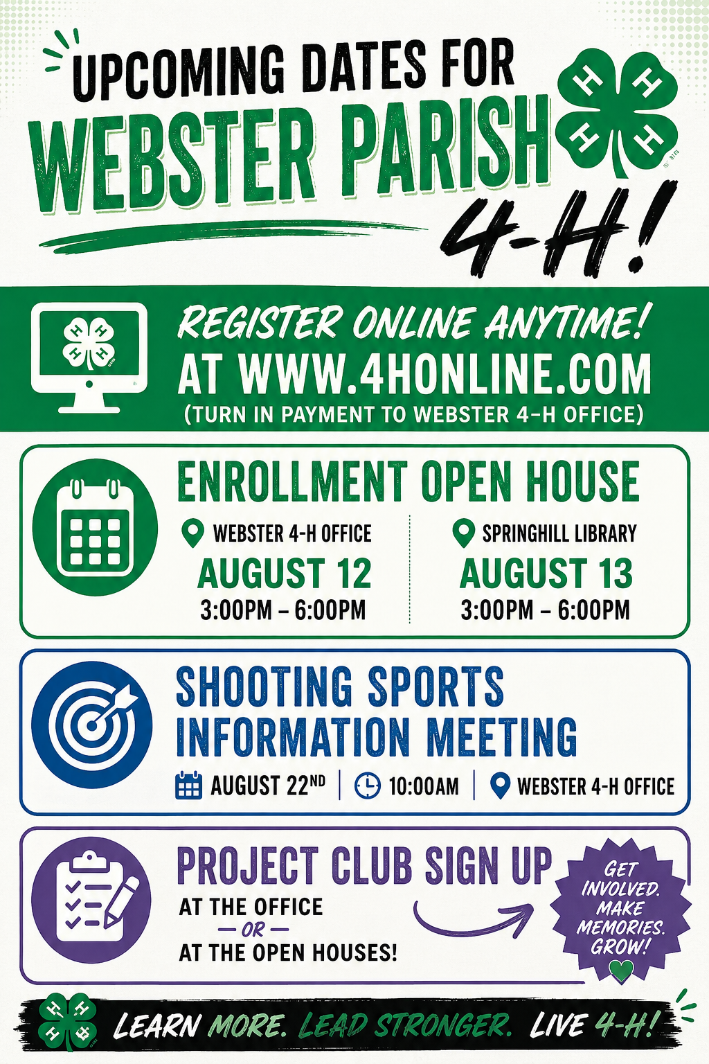 4-H sign up information