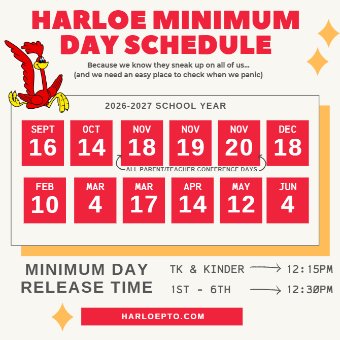 Harloe Minimum Days for school year 26-27