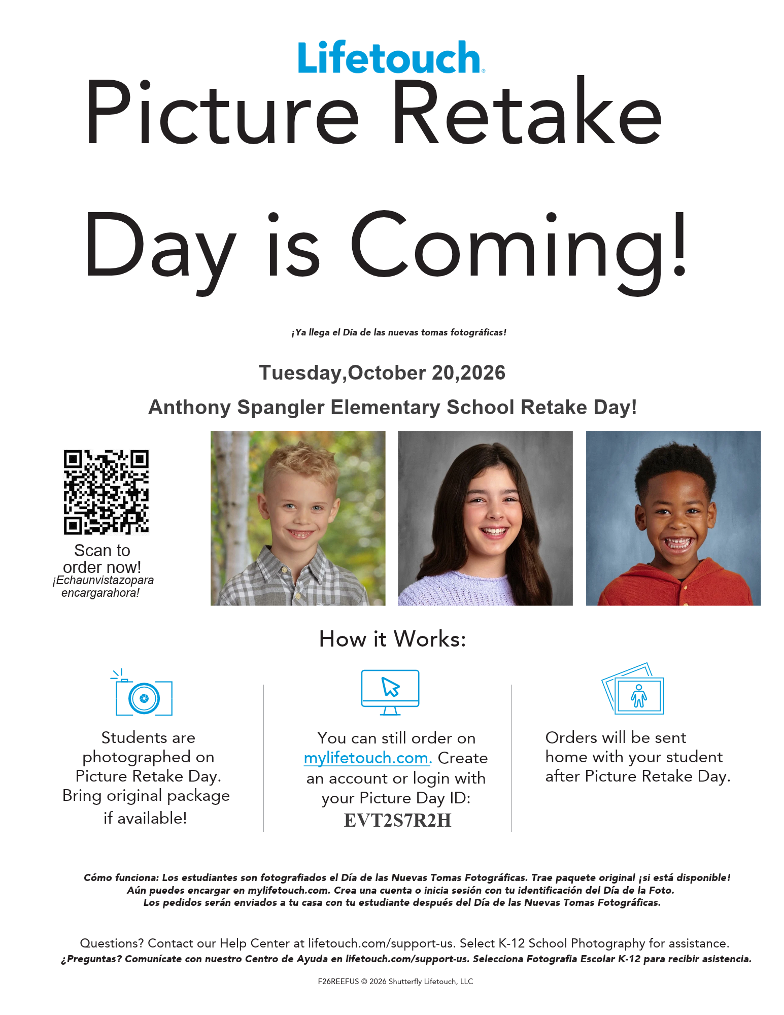 Picture Retake Day is Coming! 10/20