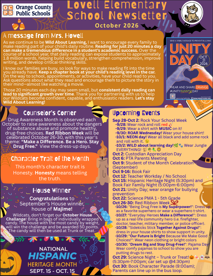 Lovell's Newsletter - October 2026_Trunk or Treat!🎃🍬