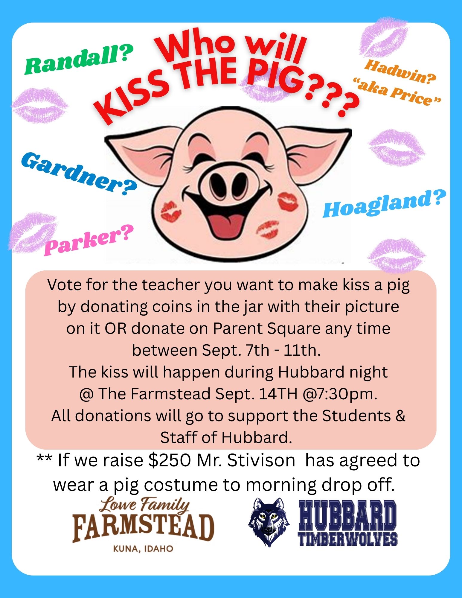 Kiss the Pig Voting Now Open. 