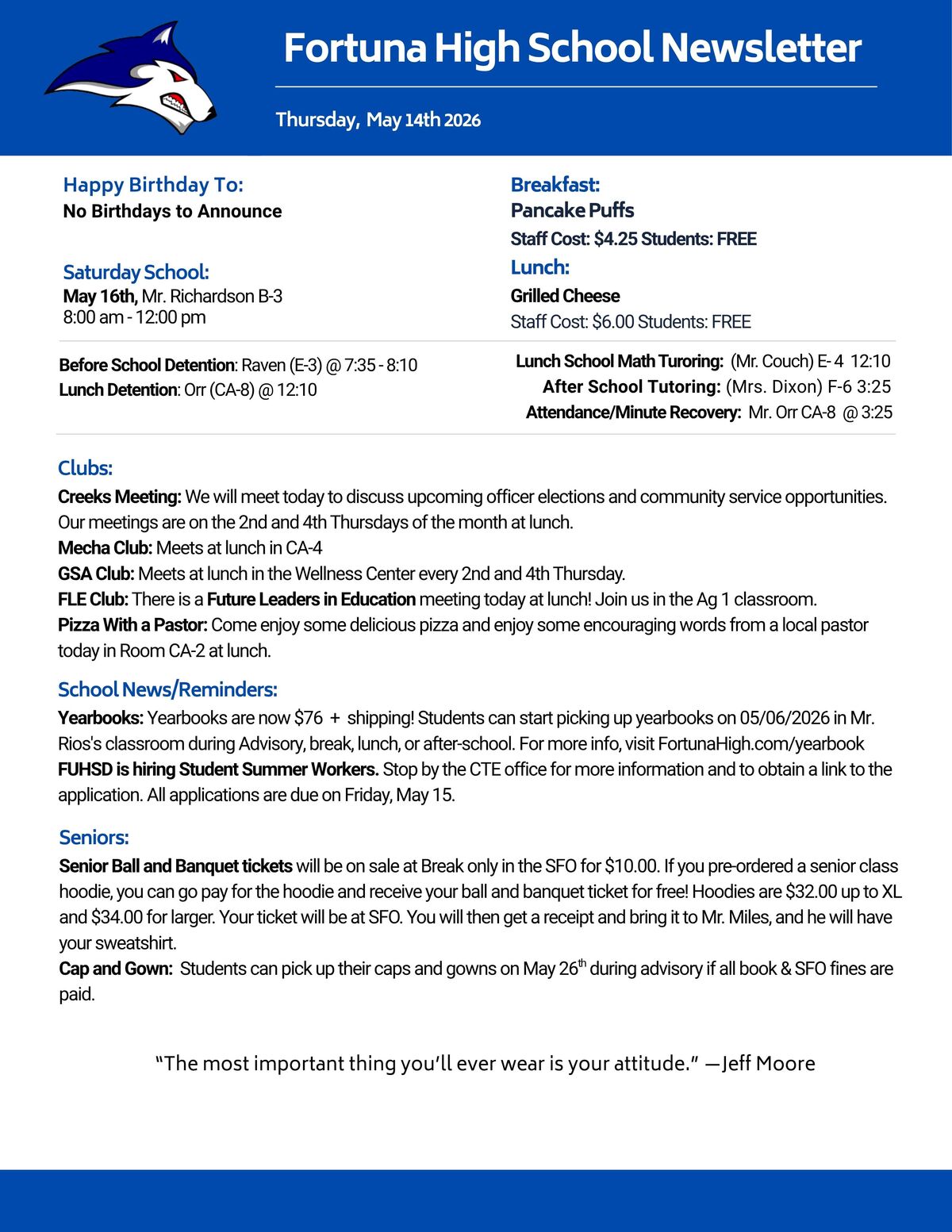 Bulletin 05/14/2026