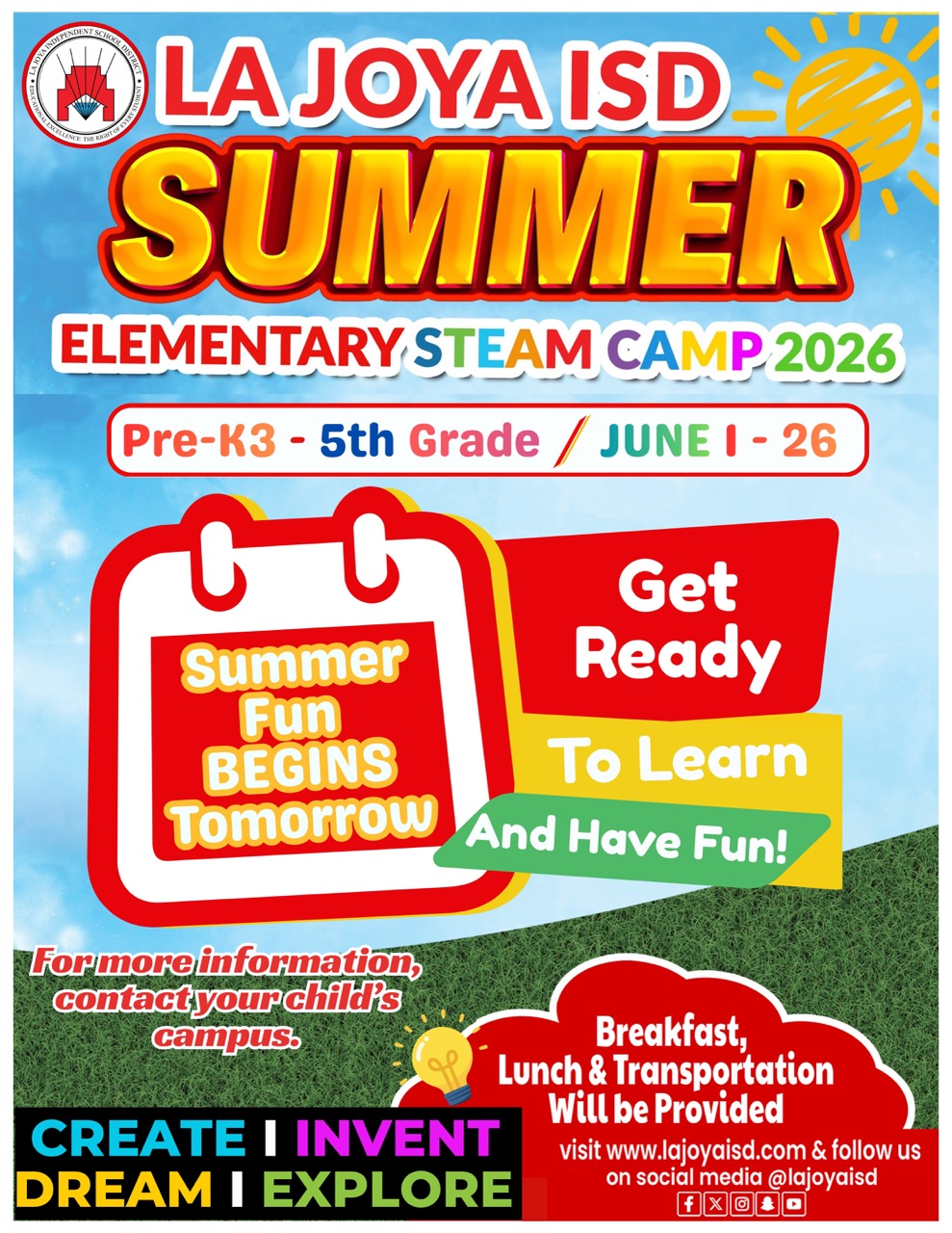 ☀️🎉 Summer Fun Begins Tomorrow at La Joya ISD! 🎉☀️