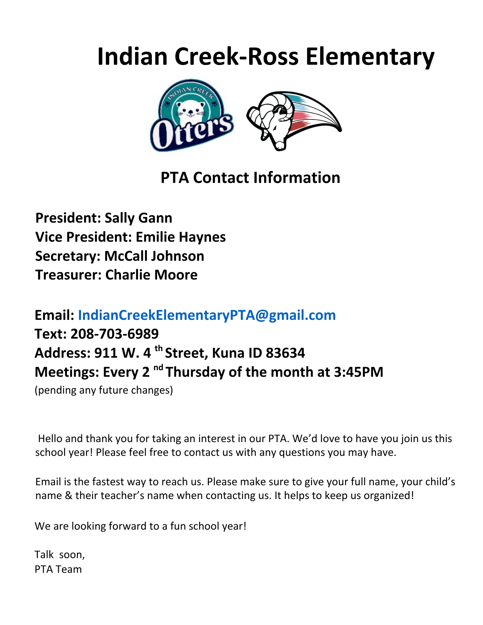 Meet next years PTA Board