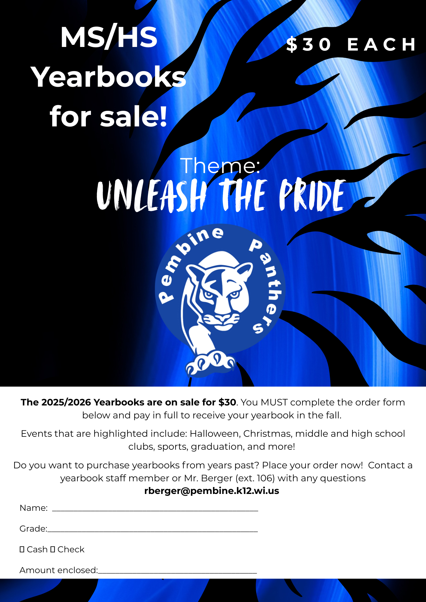 2025/2026 Yearbooks on sale now!  $30 each!  