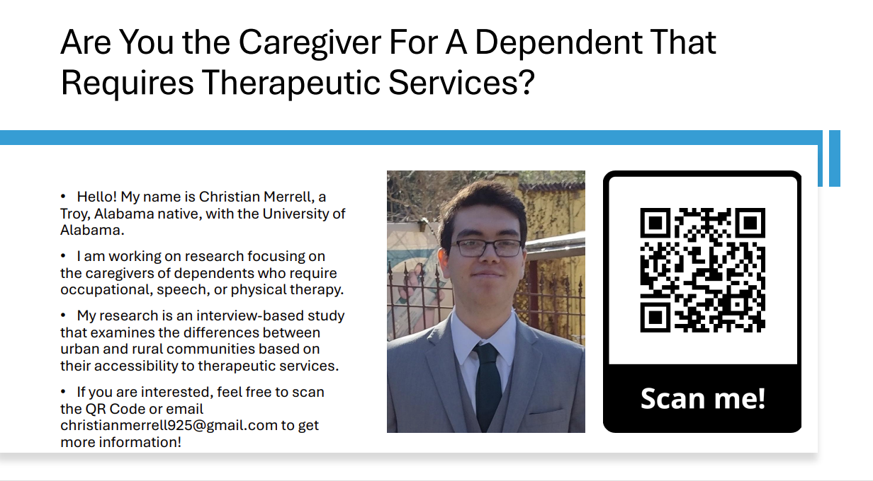 Research Recruitment: Are You the Caregiver For A Dependent That Requires Therapeutic Services?