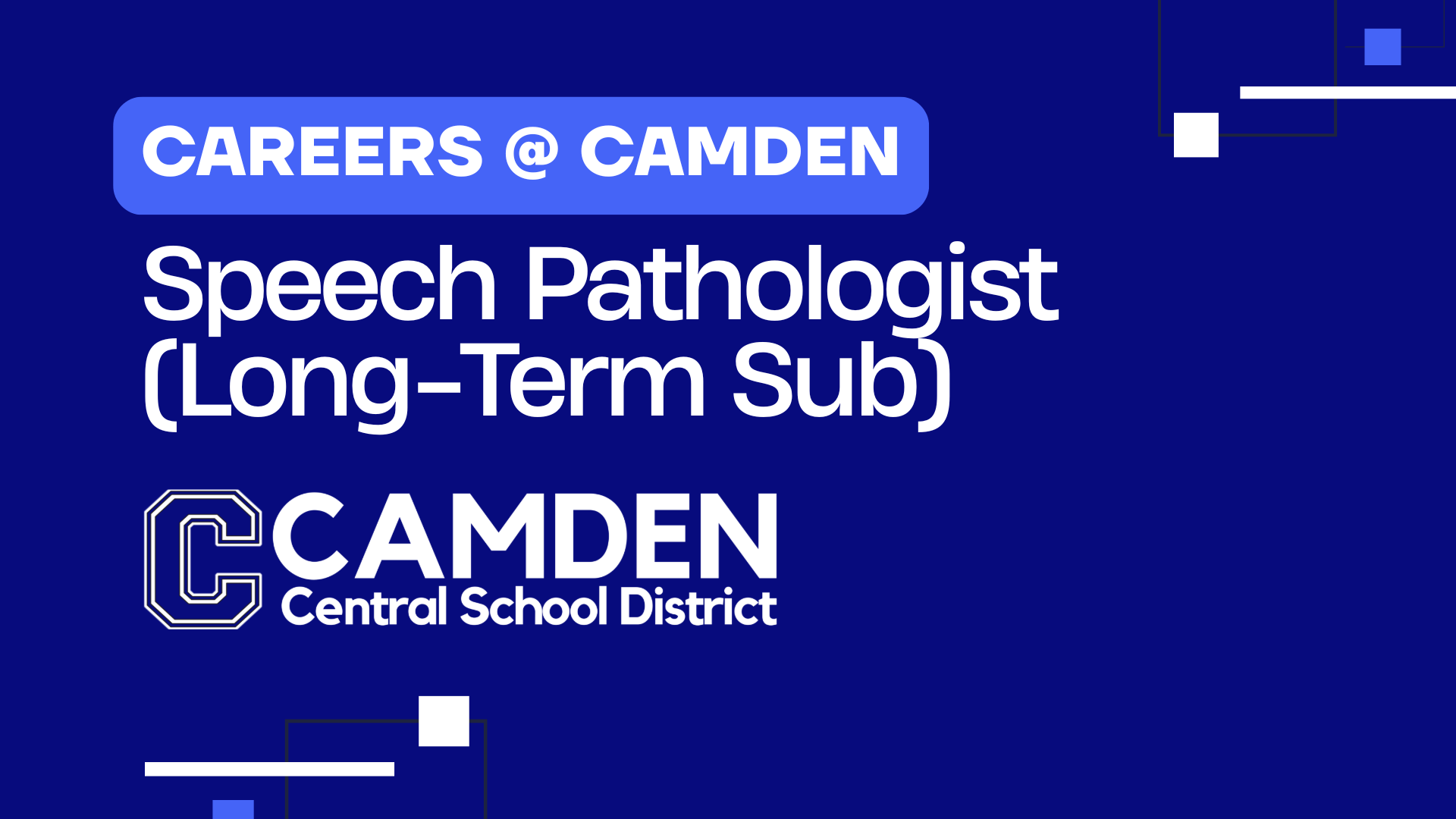 Careers @ Camden - Speech Language Pathologist (Long-Term Substitute)