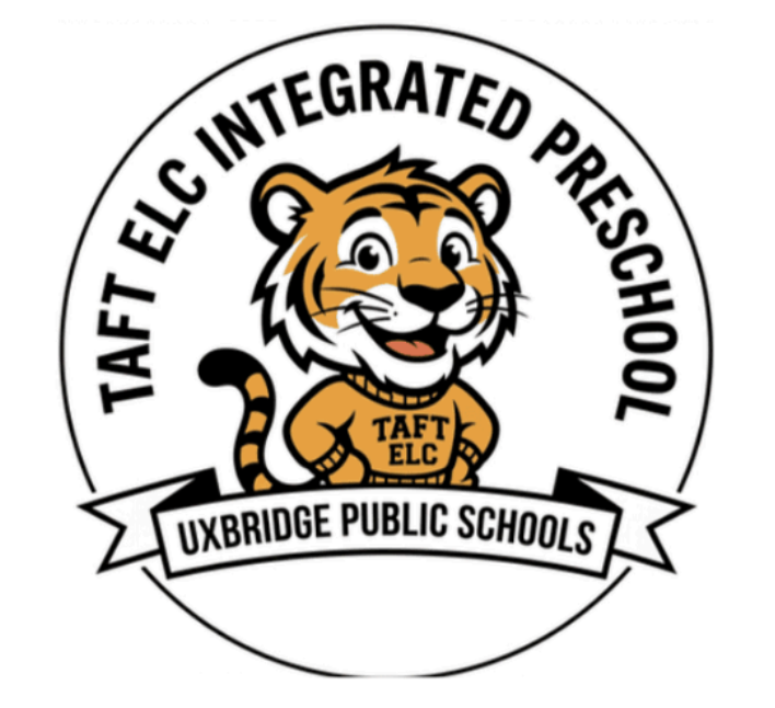 Logo for Taft ELC Integrated Preschool featuring a smiling tiger mascot wearing a sweater with 'TAFT ELC' on it.