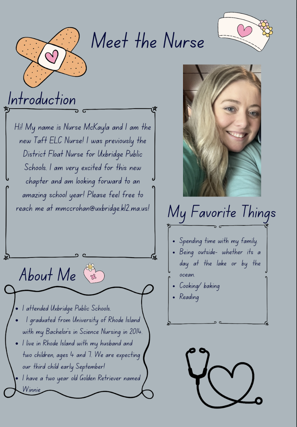 An New Taft School Nurse with an Important Message!