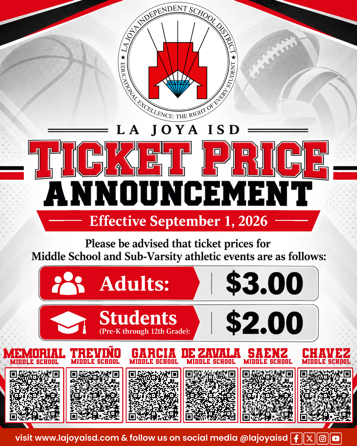 🎟️🏀🏈 ATHLETICS TICKET PRICE REMINDER!