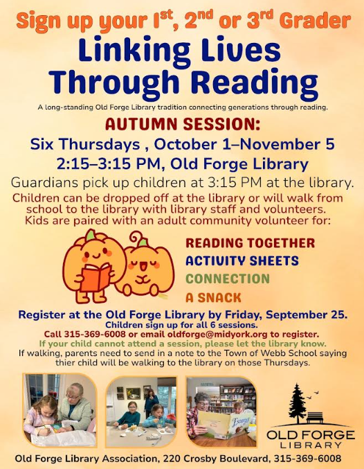 Community News - Linking Lives Through Reading - 6 Thursdays 10/01/26 - 11/01/26