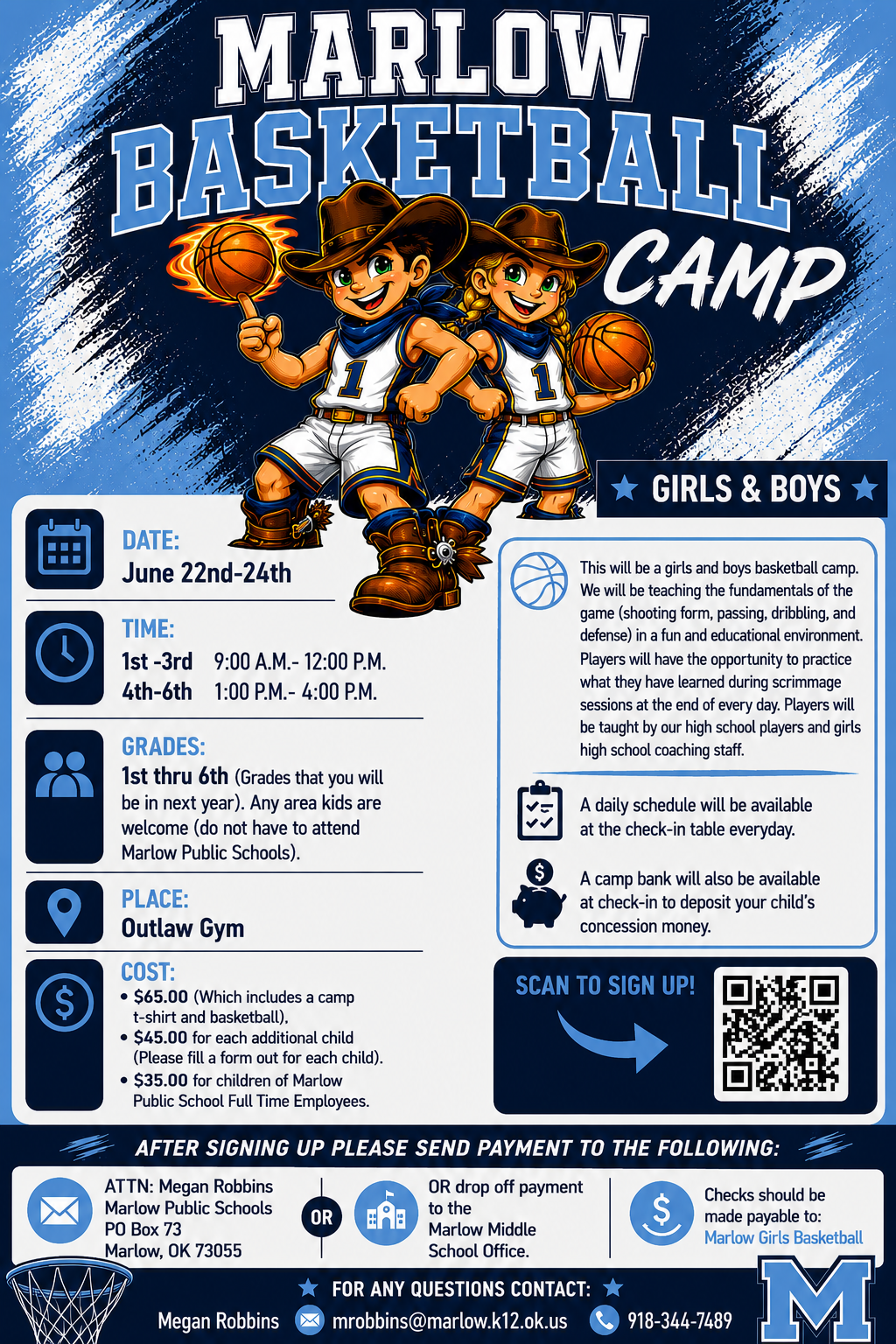 Marlow Summer Basketball Camp Sign-Ups