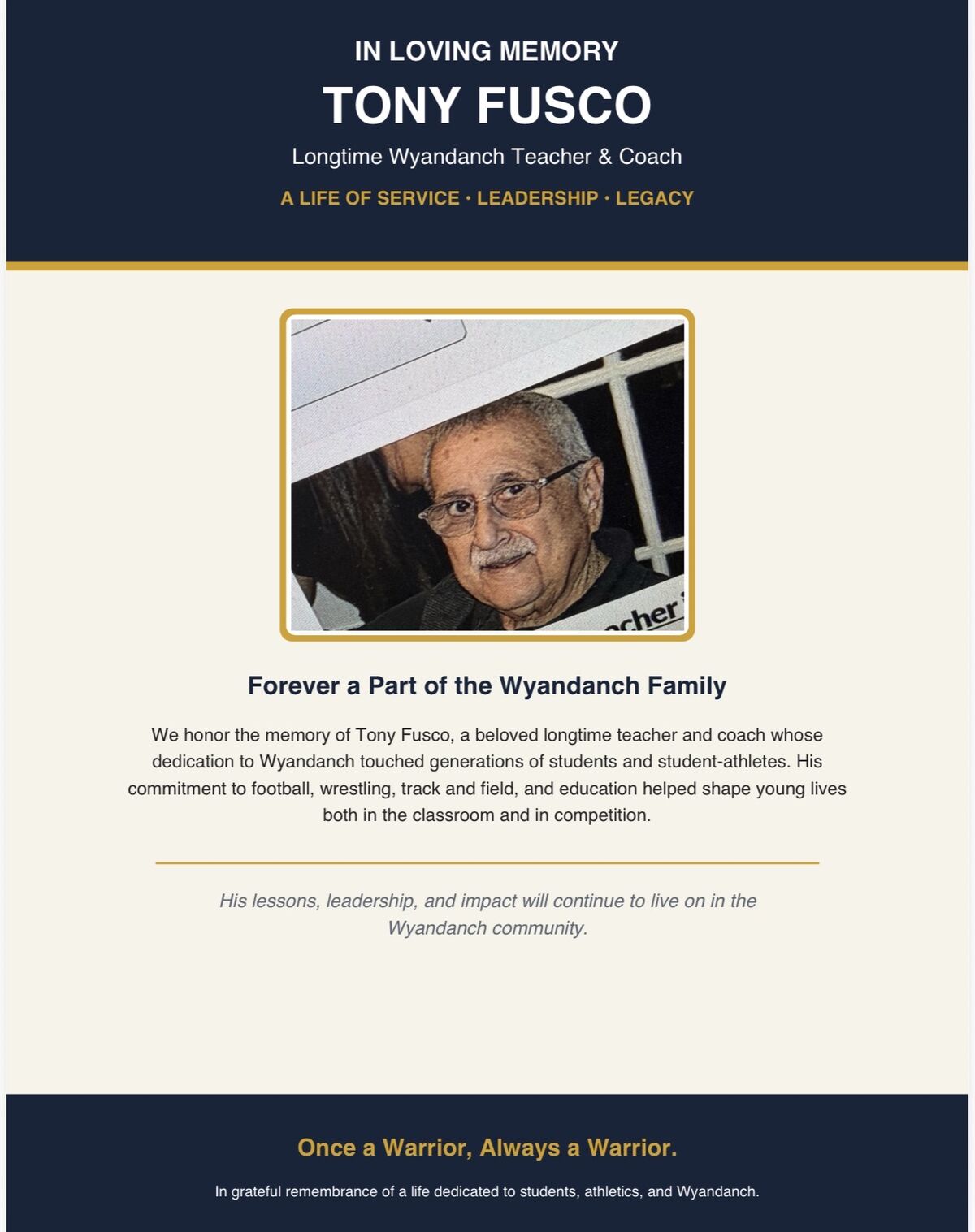 In Loving Memory of Tony Fusco