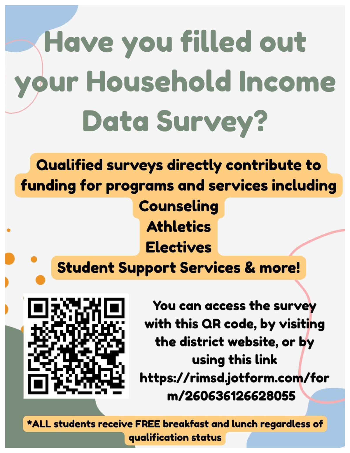 Parents: Your response Can Make a Difference to Support Programs & Resources across Our Schools