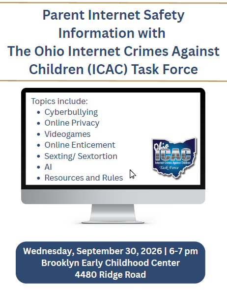 Parent Internet Safety Information Night - Wednesday, September 30, 2026 | 6:00–7:00 p.m.