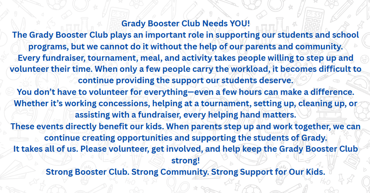 Booster Club Memo!