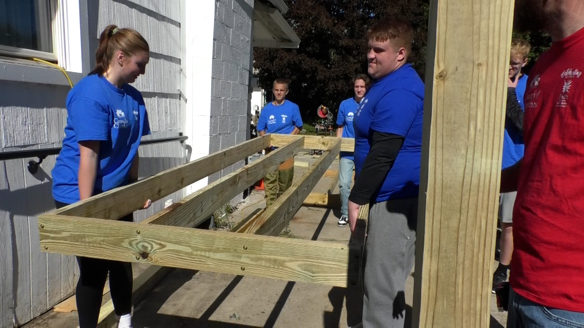 WCHS Students Help Woman in Need with Ramp Build