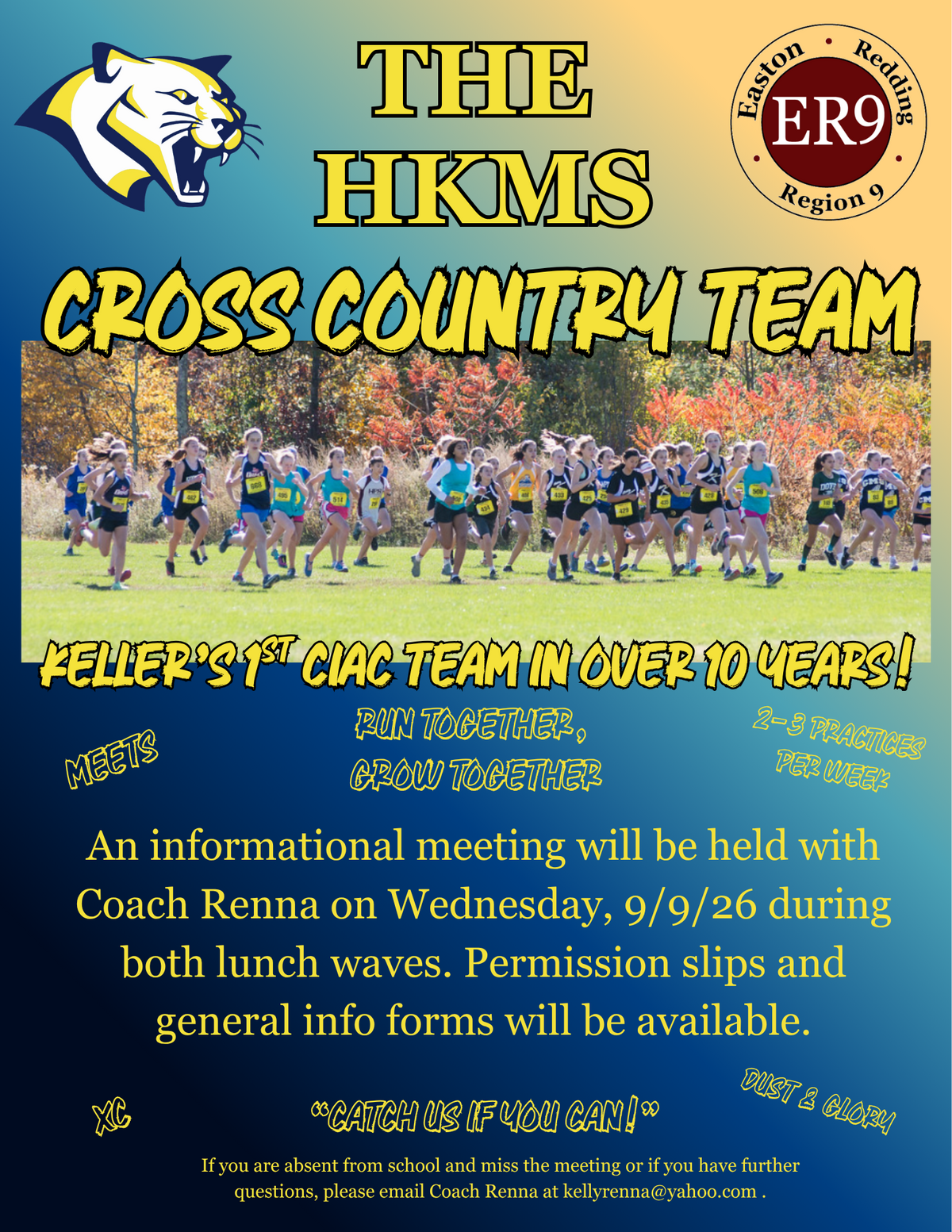 HKMS Cross Country TEAM Info session this week!