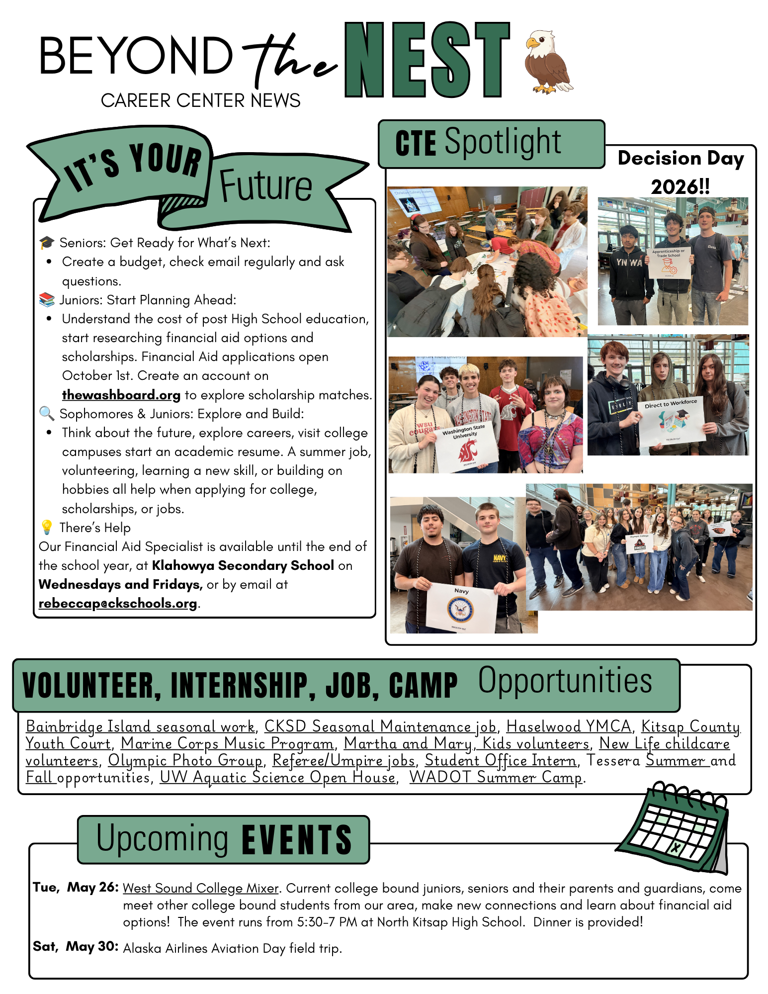 Senior Morphs are due, picture of a young student, an elementary student and a high school student.