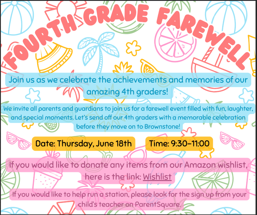 4th Grade Farewell