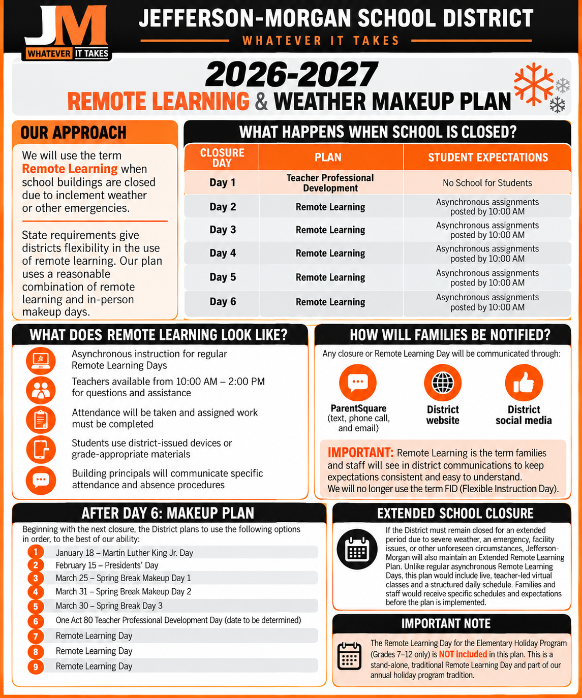 2026-2027 Remote Learning & Winter Weather Information