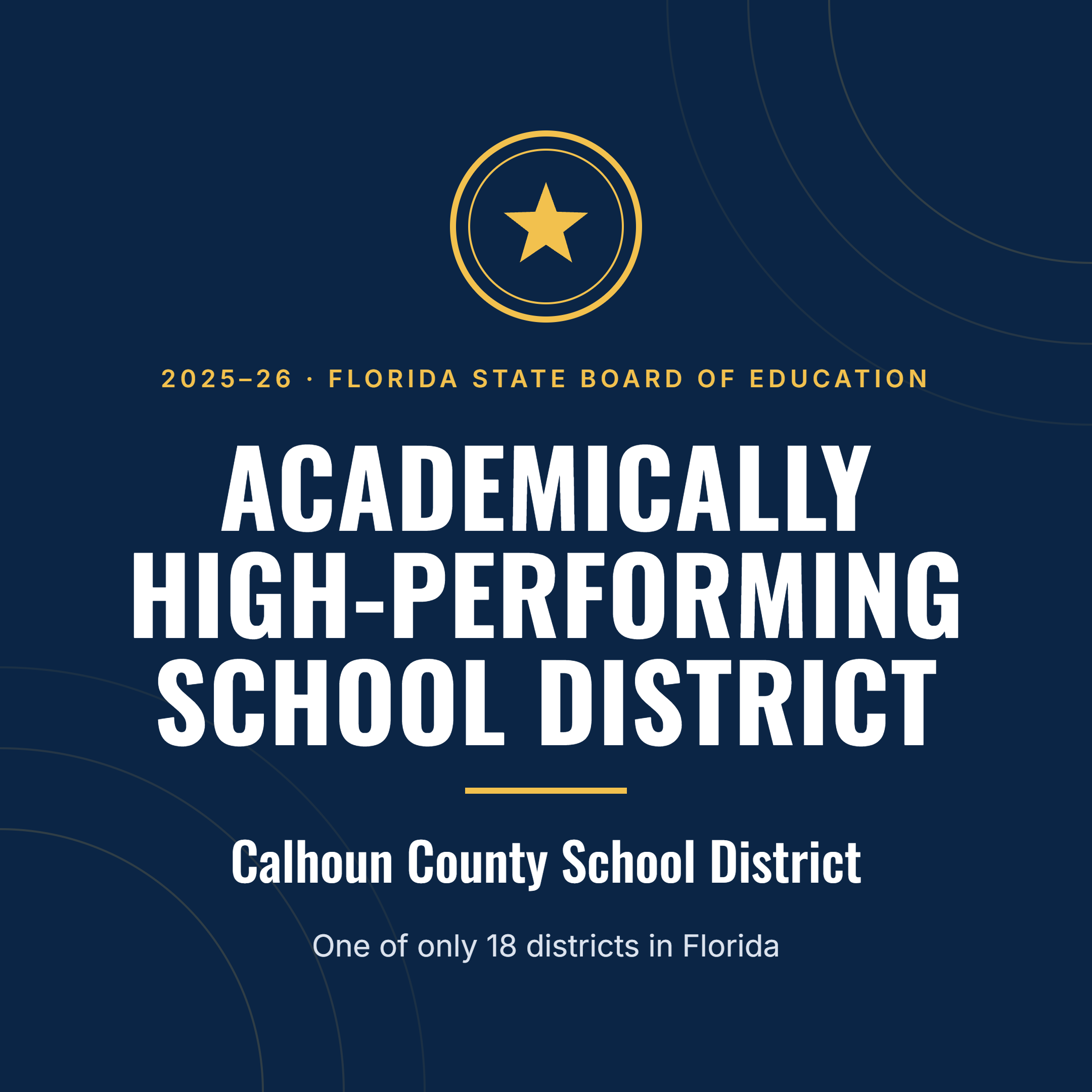 Calhoun County School District designated "Academically High-Performing"