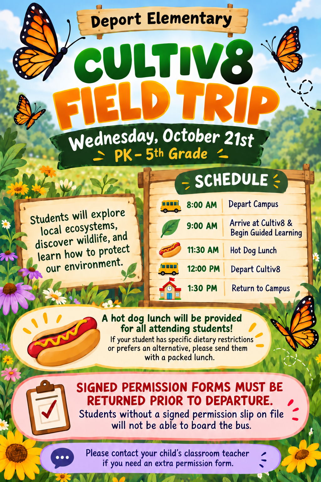 Cultiv8 Field Trip Information