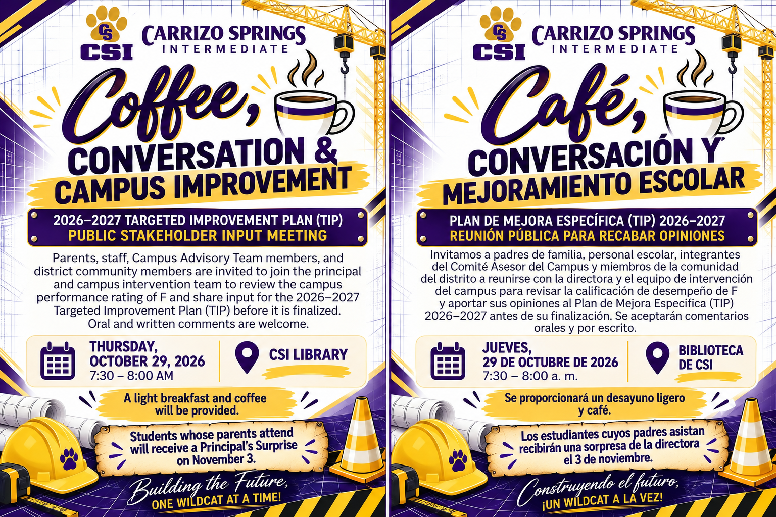 CSI Coffee, Conversation & Campus Improvement