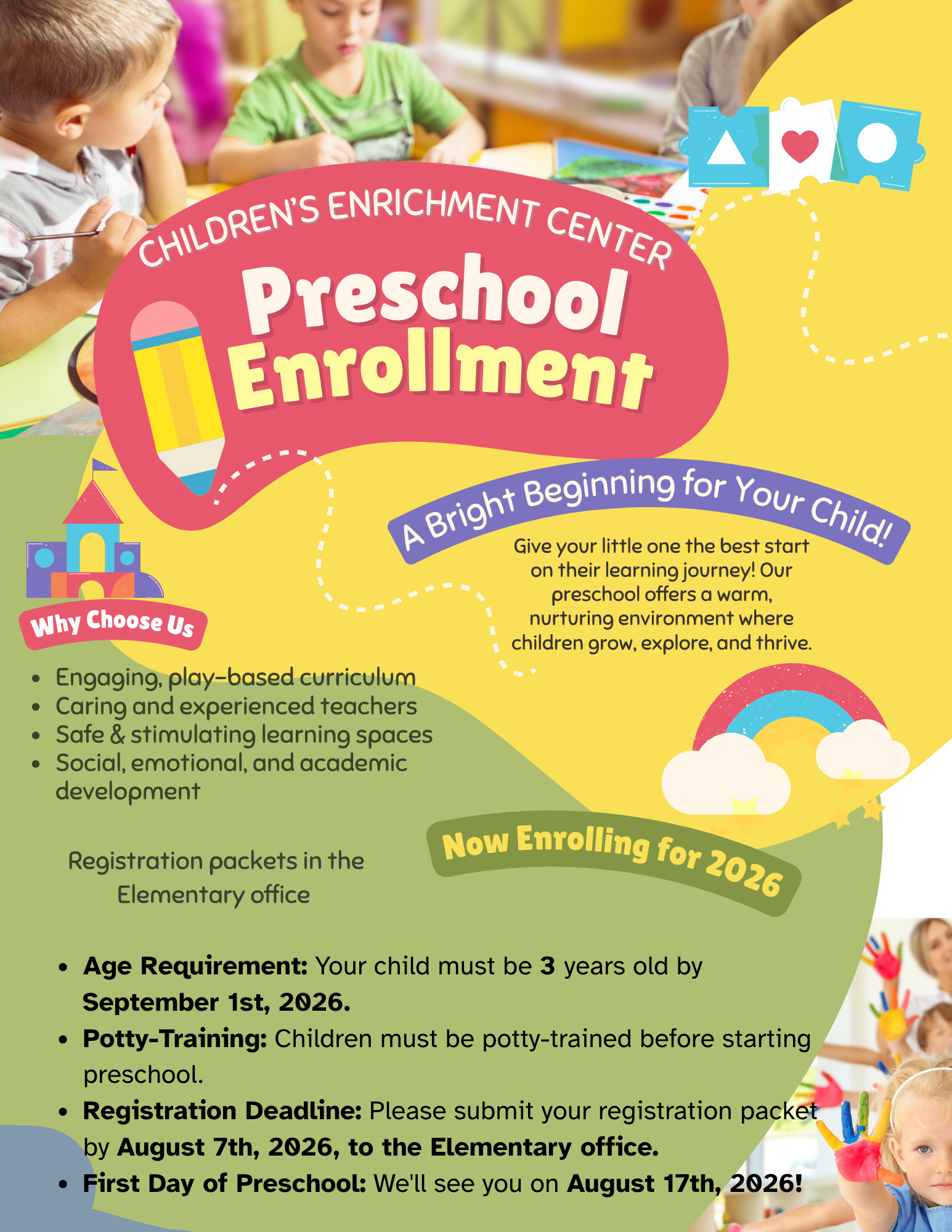 Pre-School Enrollment IS OPEN