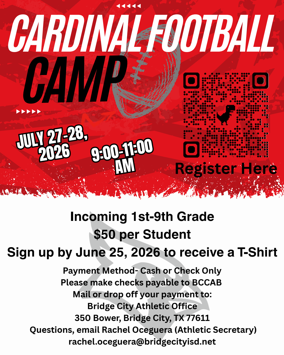 Cardinal Football Camp is NEXT WEEK!