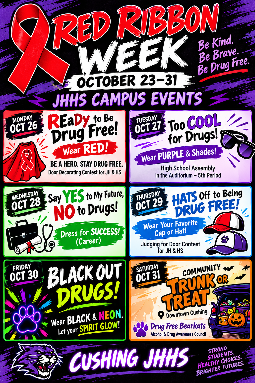 High School Red Ribbon Week Dress Up Days
