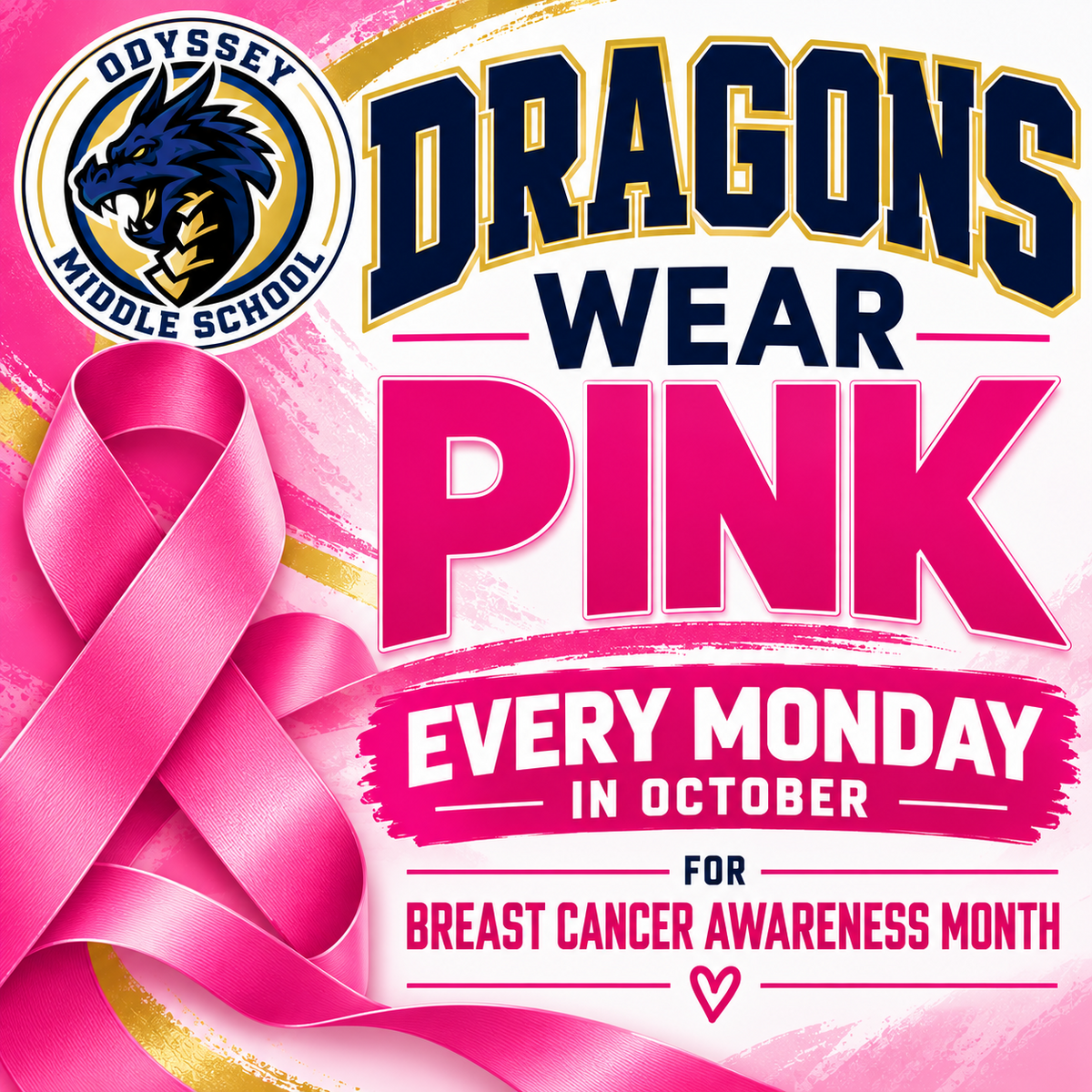 Dragons wear Pink in October 