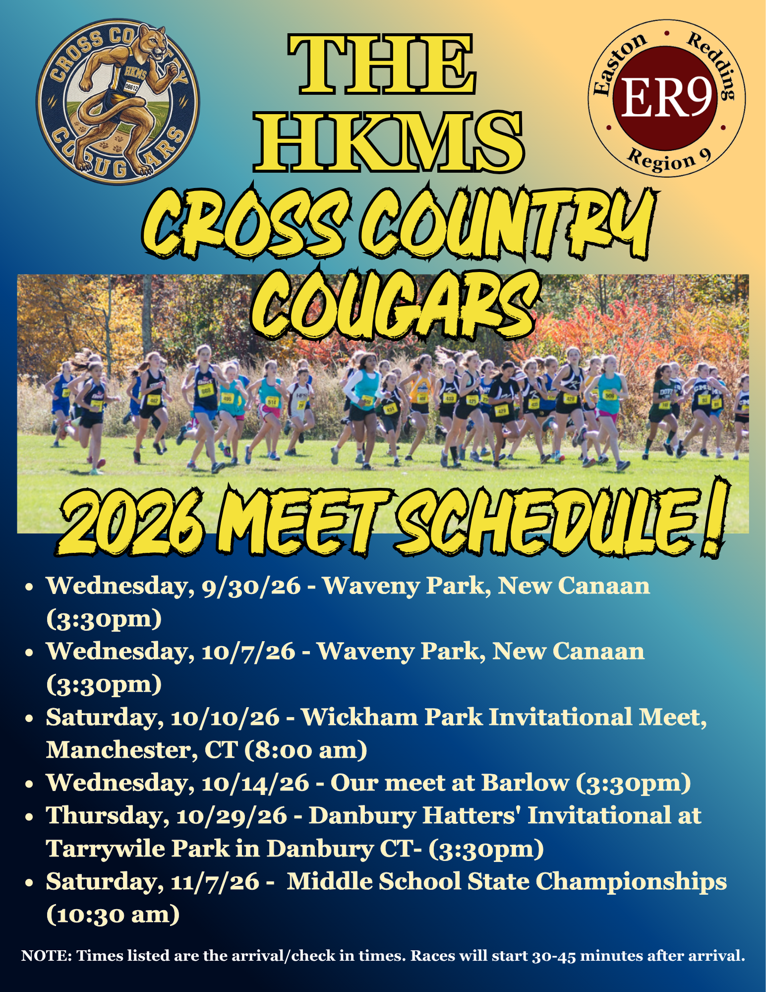 The 2026 HKMS Cross Country Meet Schedule - First Meet Tonight!