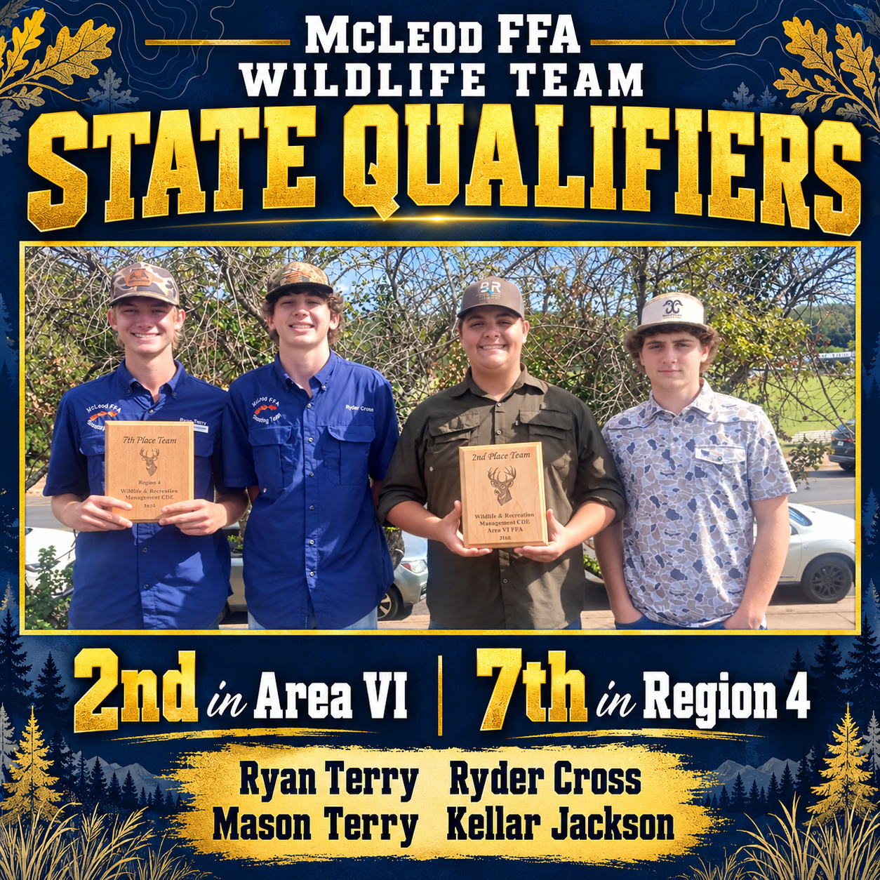 McLeod FFA Wildlife Team Qualifies for State