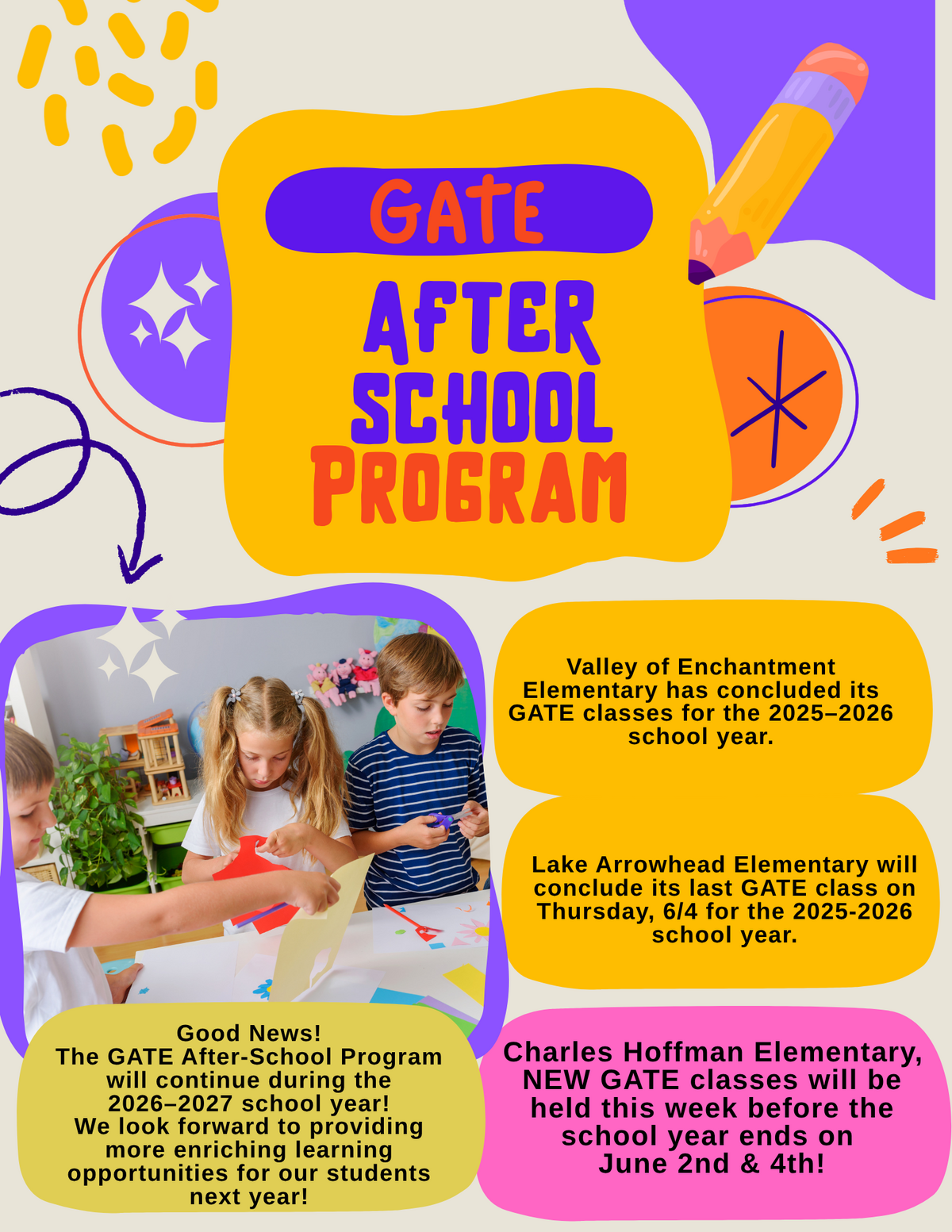 GATE After School Program Update for Families