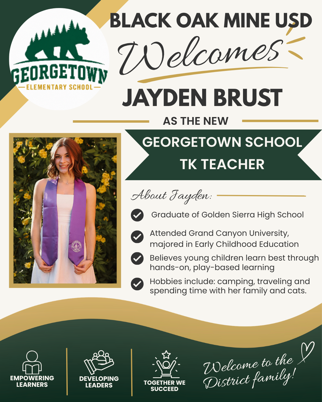 Welcoming Jayden Brust to Georgetown School