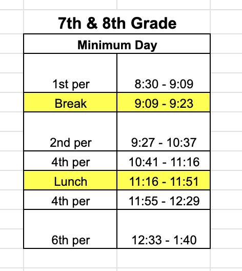 WMS: Reminders 10/9/26 Minimum Day & 10/12/26 No School for Students