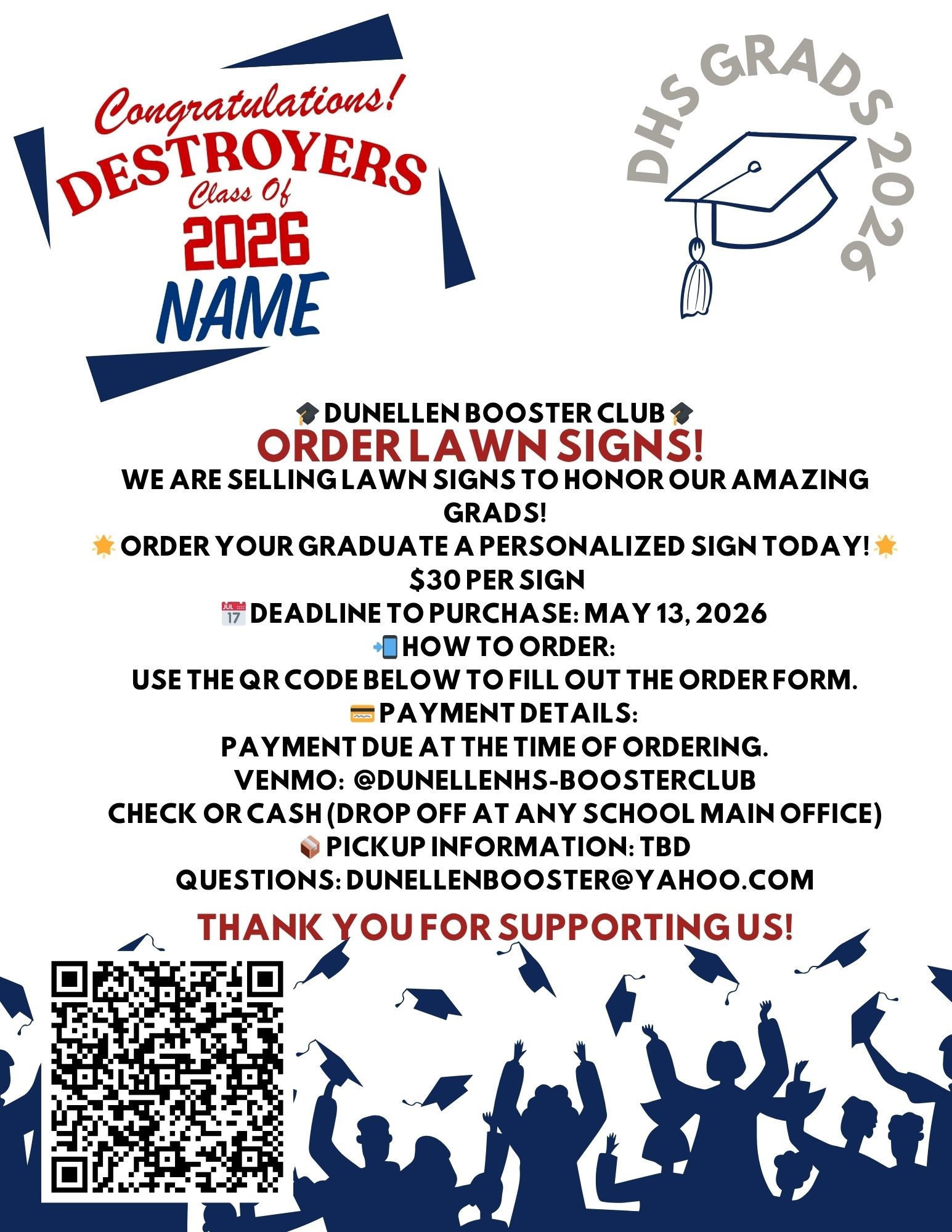 DHS Class of 2026 Graduate Lawn Signs