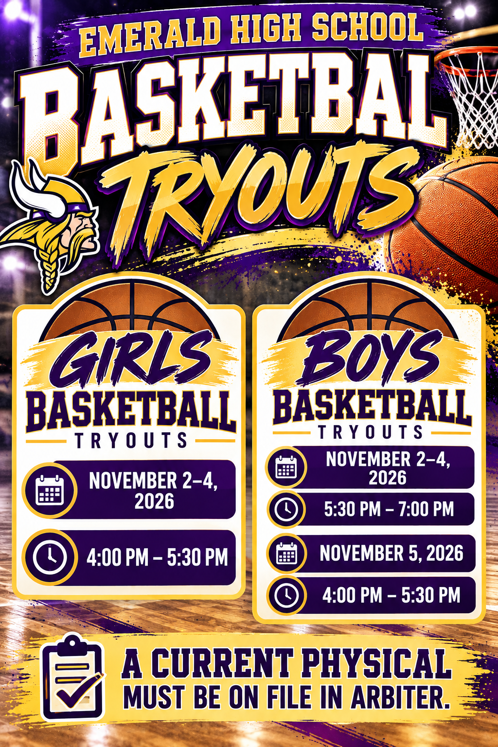 Girls & Boys Basketball Tryouts