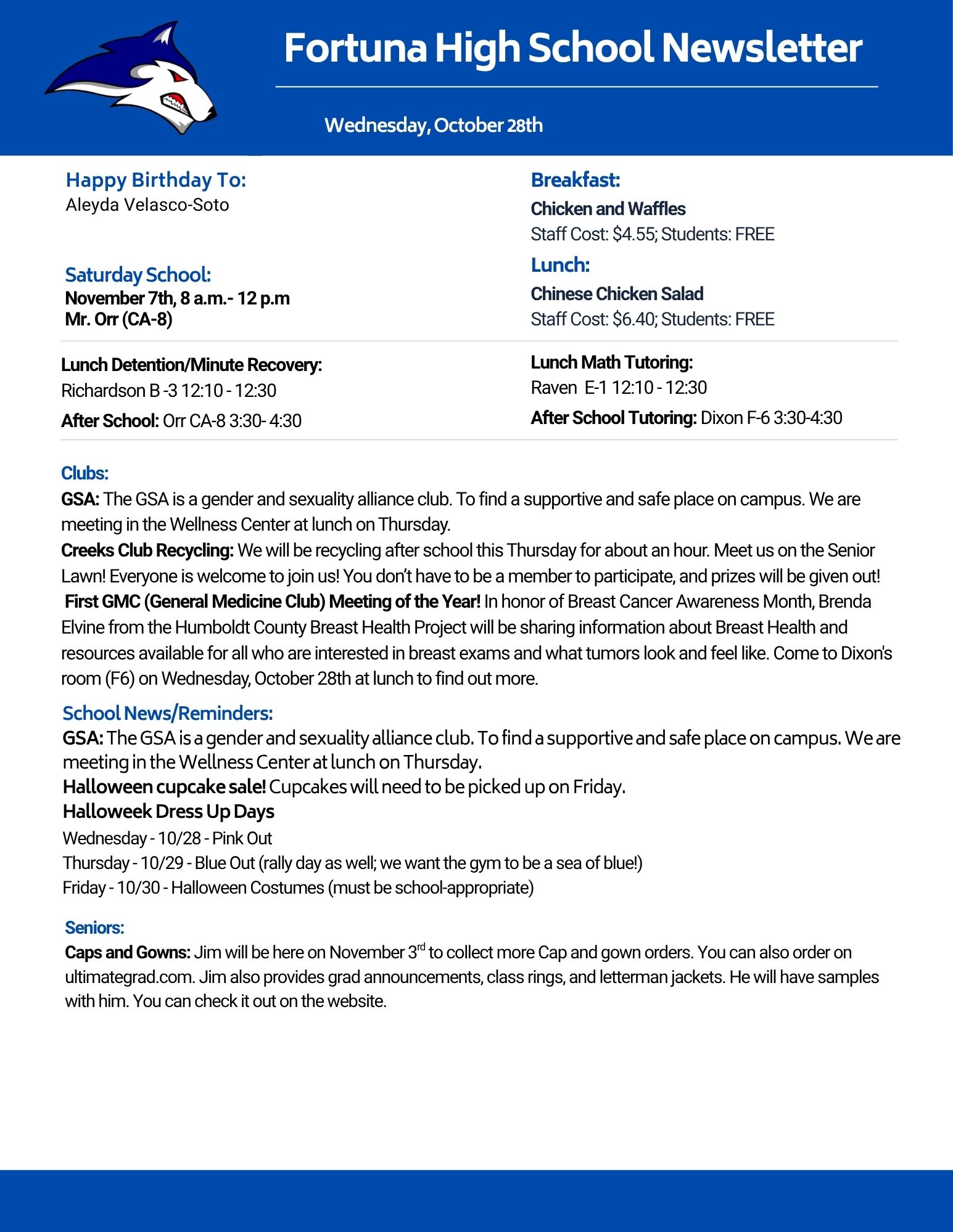 Bulletin 10/28/2026