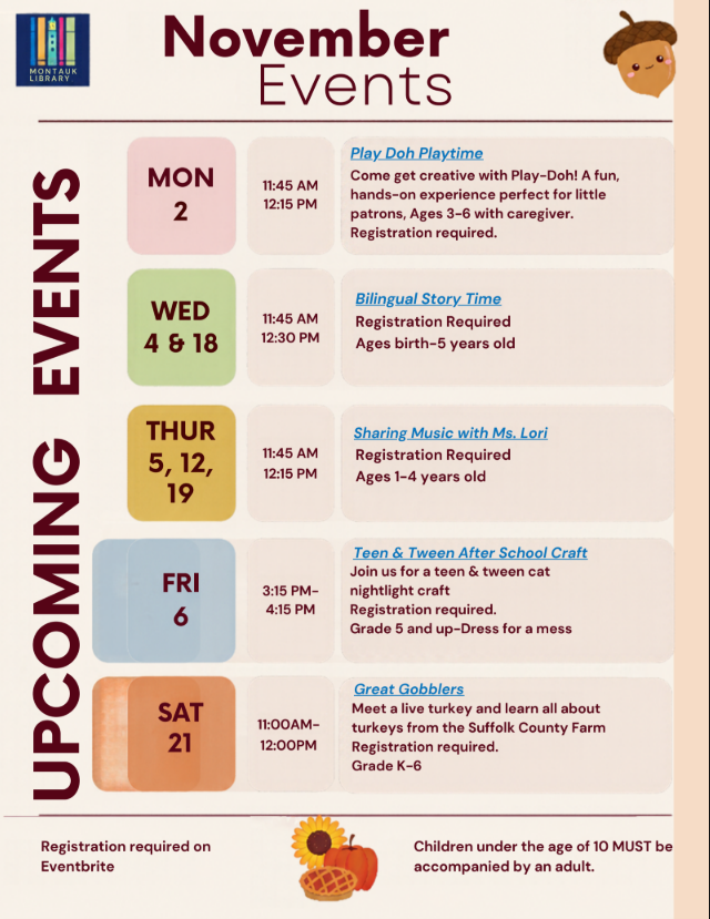 November Events at Our Local Public - Montauk Library